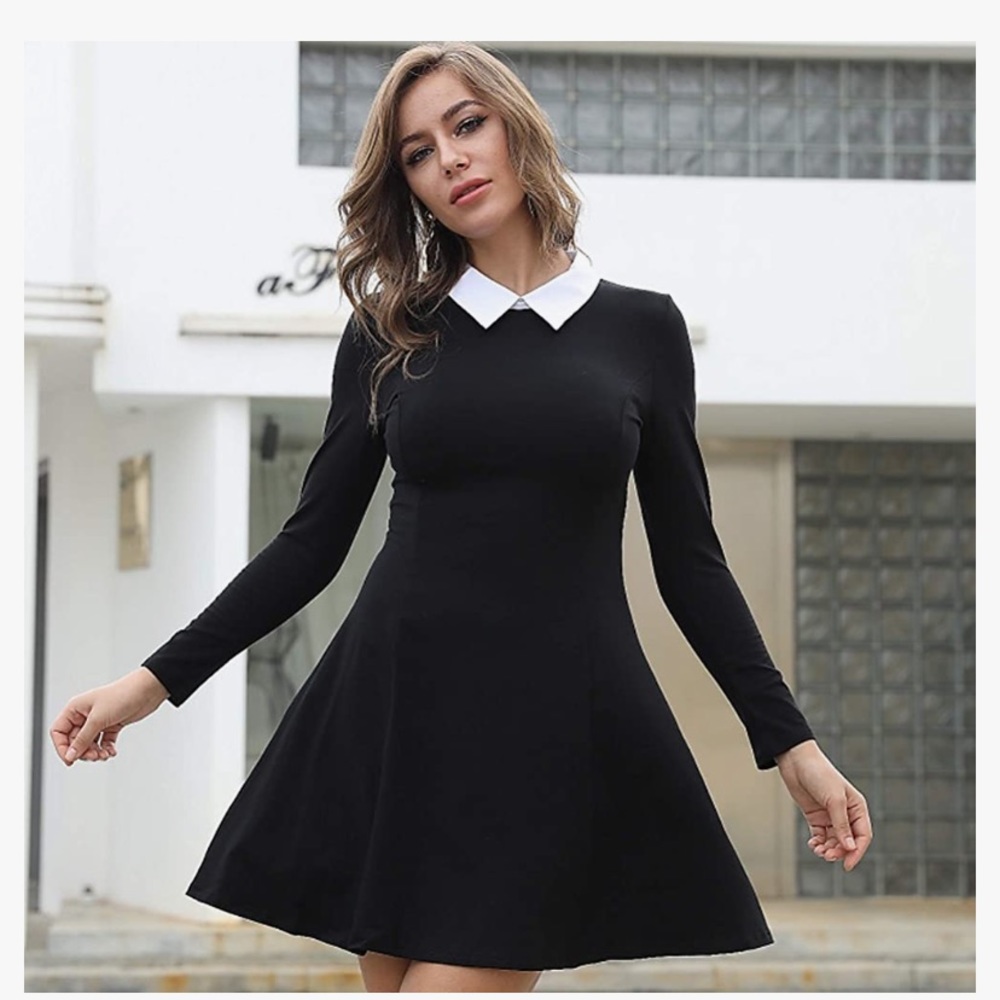 APHRATTI LNG SLEEVE PETER PAN COLLAR AND SKATER XS